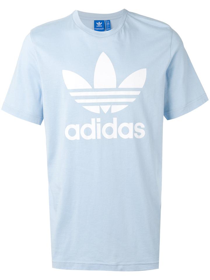 Adidas Originals Logo Print T-shirt, Men's, Size: Large, Blue, Cotton