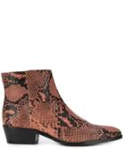 Twin-set Snake Print Ankle Boots - Neutrals