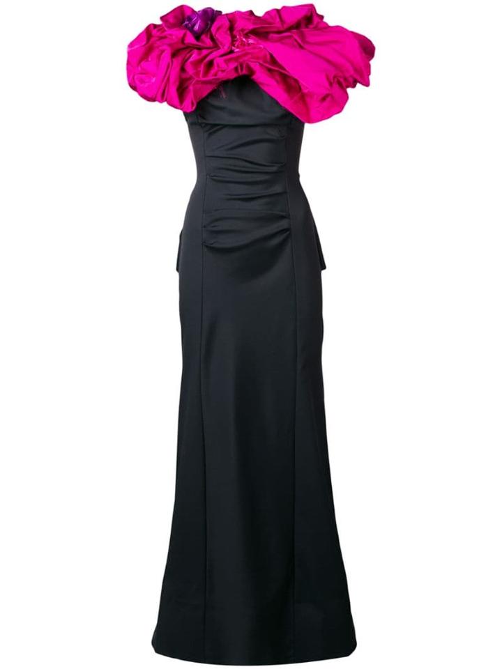 Nina Ricci Pre-owned 2000's Draped Long Dress - Black