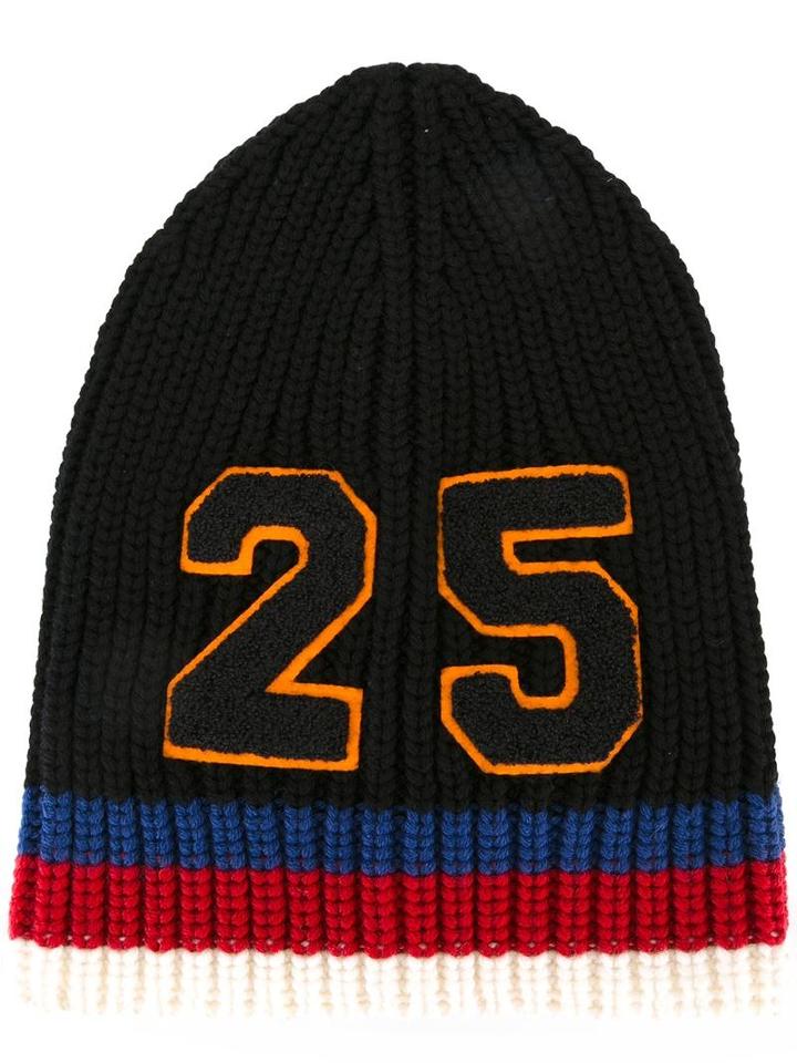 Gucci 25 Ribbed Knit Beanie, Men's, Size: Xxxs, Black, Polyester/wool