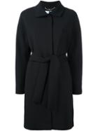 Blumarine Belted Trench Coat, Women's, Size: 44, Black, Polyester/spandex/elastane/acetate