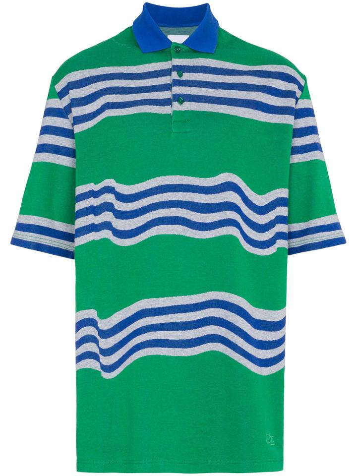 Napa By Martine Rose Oversized Striped Polo Shirt - Green
