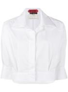 Ronald Van Der Kemp Cropped Poplin Shirt - White
