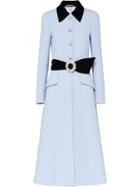 Miu Miu Embellished Belted Coat - Blue