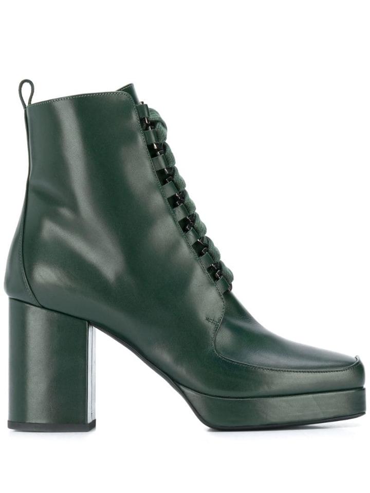 Christian Wijnants Lace Up Alec Boots - Green