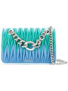 Miu Miu Gradient Quilted Shoulder Bag, Women's, Blue, Calf Leather/metal (other)