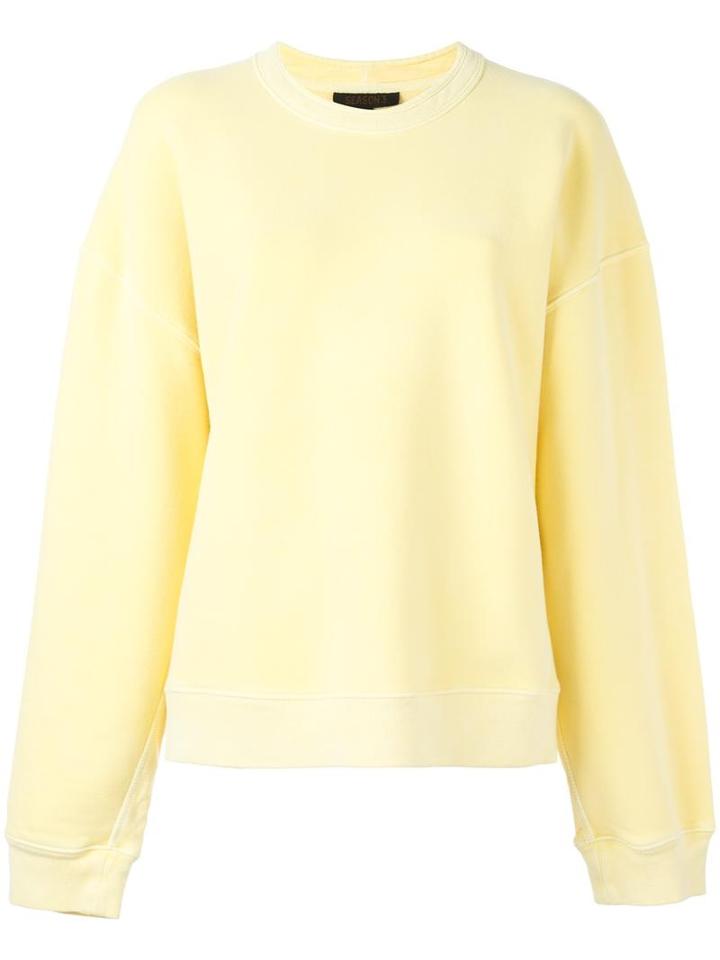 Yeezy Season 3 Crew Neck Sweatshirt, Women's, Size: Large, Yellow/orange, Cotton/spandex/elastane