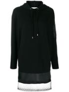 Moschino Lace Hem Hooded Dress - Black