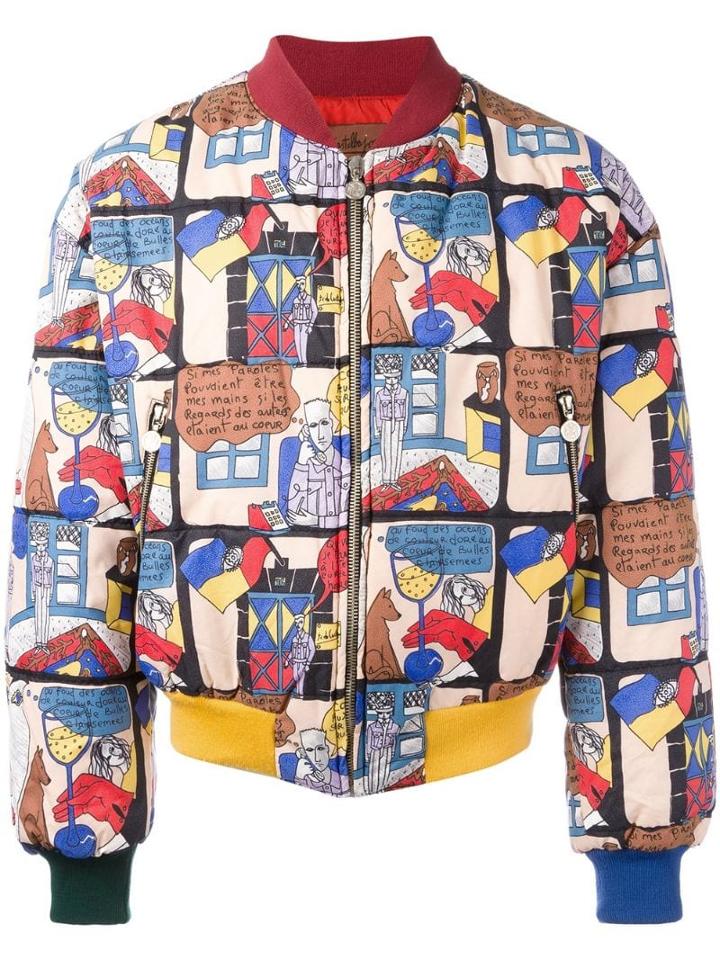 Jc De Castelbajac Pre-owned Cartoon Printed Bomber Jacket -