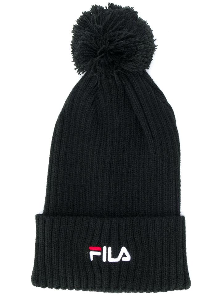 Fila Ribbed Pompom Beanie - Black