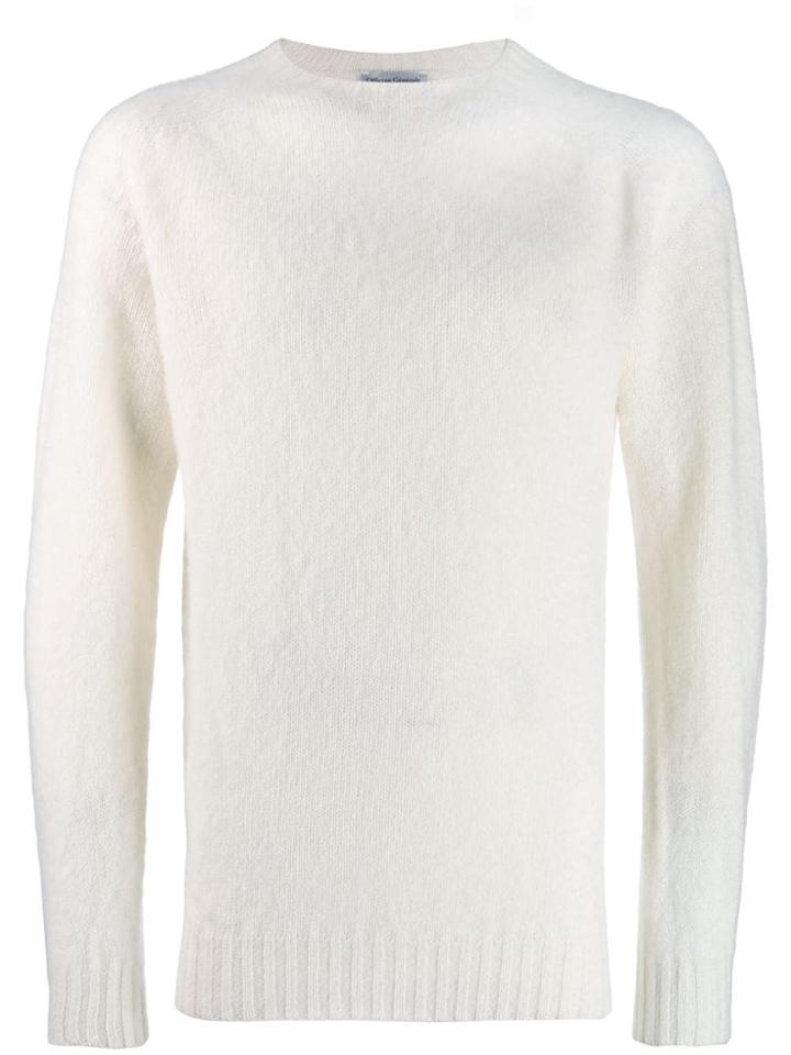 Officine Generale Long-sleeve Fitted Sweater - White