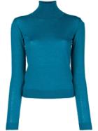 Emilio Pucci Roll Neck Long Sleeved Knit Top - Blue