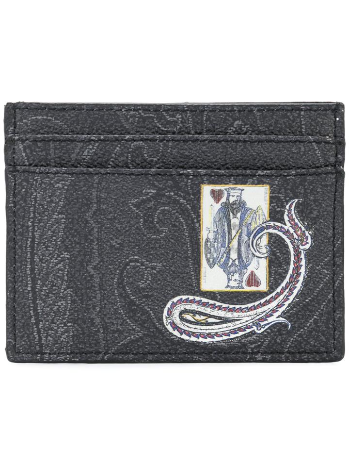 Etro King Of Hearts Cardholder - Black