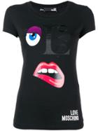 Love Moschino Logo Graphic Print T-shirt - Black