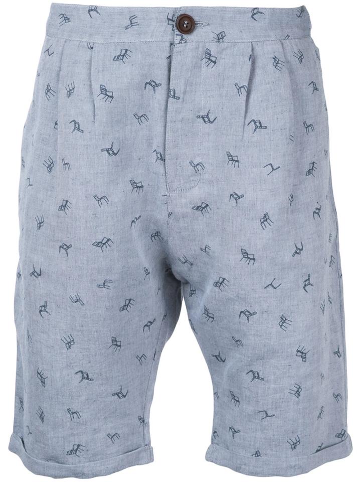 Deck Chair Shorts - Men - Cotton/linen/flax - 40, Grey, Cotton/linen/flax, Monsieur Lacenaire