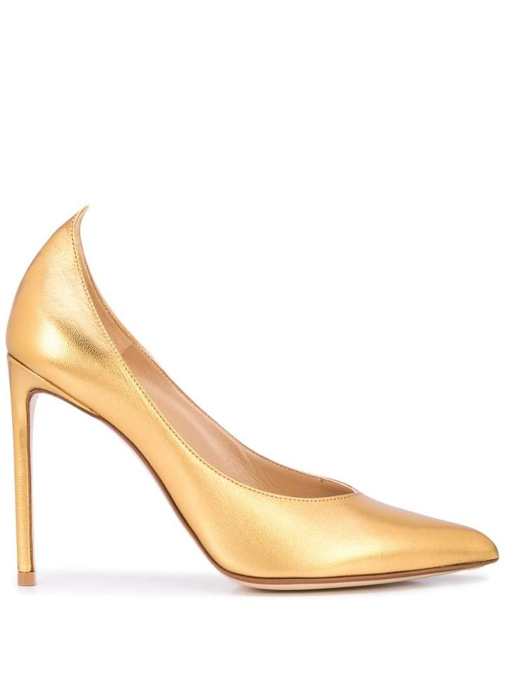 Francesco Russo Slip-on Pumps - Gold