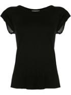Nili Lotan Scoop Neck T-shirt, Women's, Size: Large, Black, Viscose