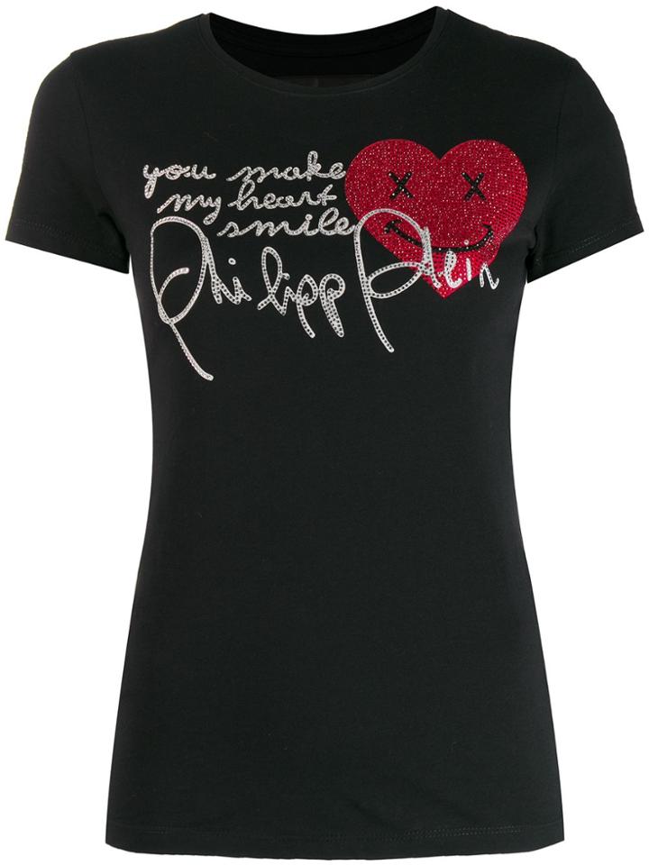 Philipp Plein Round Neck Signature T-shirt - Black