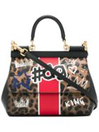 Dolce & Gabbana Small Sicily Bag With Leopard Print Detail -