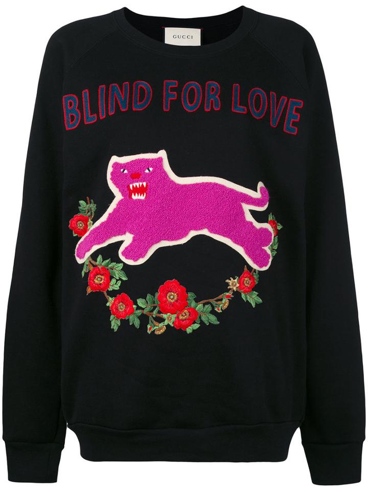 Gucci - Blind For Love Sweatshirt - Women - Cotton/spandex/elastane - L, Black, Cotton/spandex/elastane