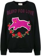 Gucci - Blind For Love Sweatshirt - Women - Cotton/spandex/elastane - L, Black, Cotton/spandex/elastane