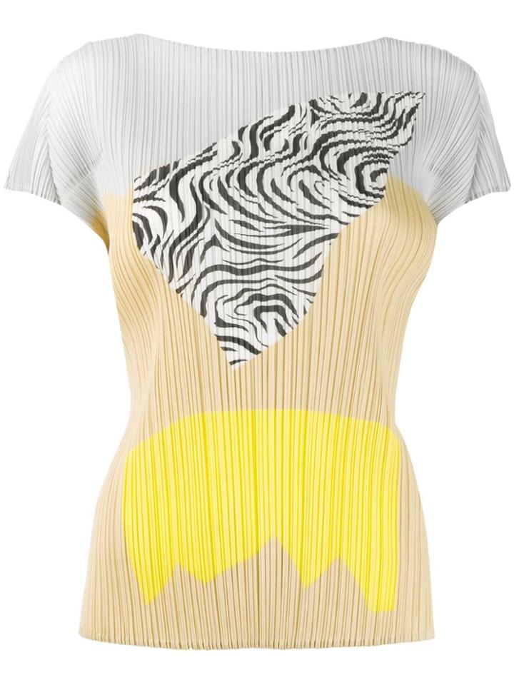 Pleats Please Issey Miyake Print Mix T-shirt - Neutrals