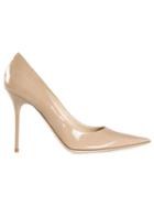Jimmy Choo Abel Pumps, Women's, Size: 38, Nude/neutrals, Patent Leather/leather