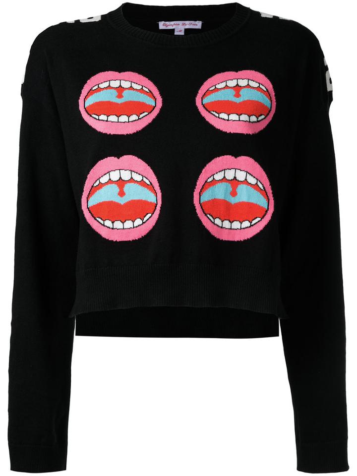 Olympia Le-tan - Word Image Jumper - Women - Cotton - S, Black, Cotton