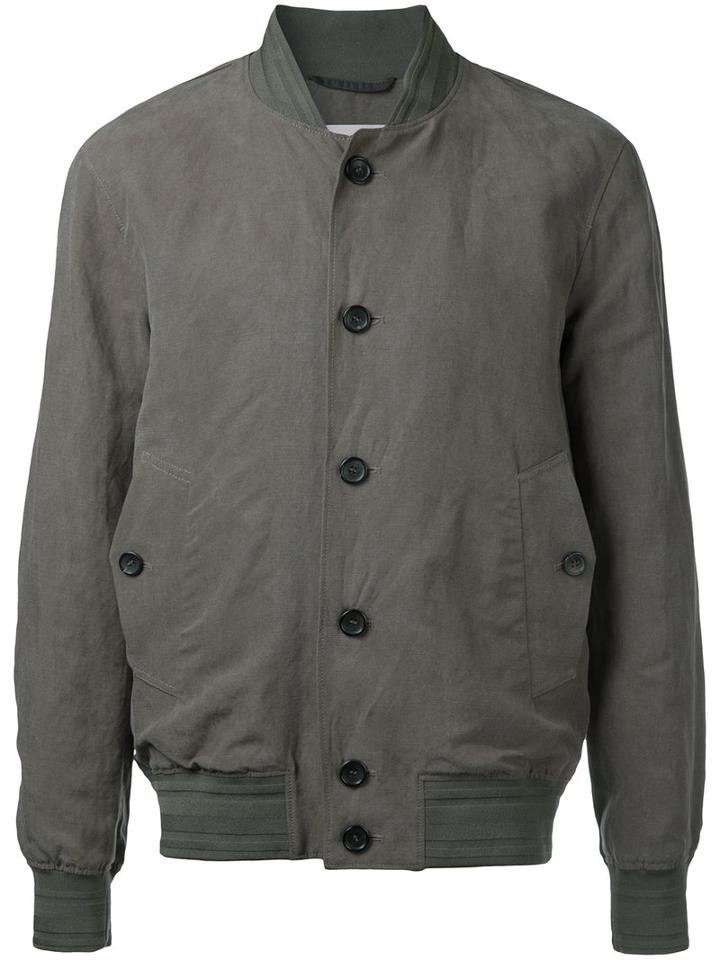 Cerruti 1881 - Bomber Jacket - Men - Linen/flax/lyocell - 50, Green, Linen/flax/lyocell