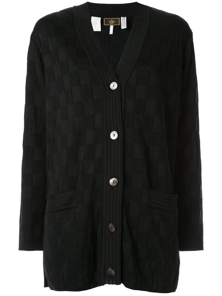 Fendi Pre-owned Check Pattern Cardigan - Black