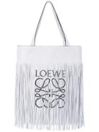 Loewe Fringed Logo Tote Bag - White