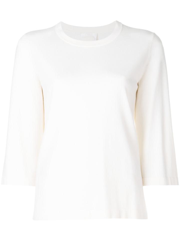Chloé Round Neck Top - White