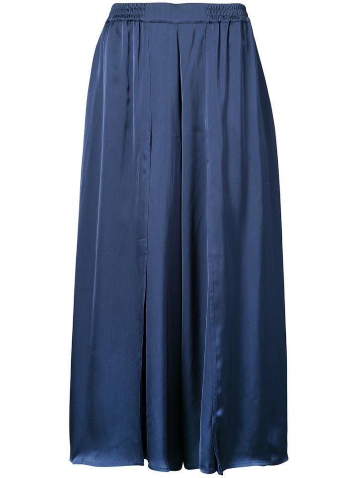 Just Female - Wide-leg Cropped Trousers - Women - Viscose - Xs, Blue, Viscose