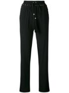 Cavalli Class - Tassel Waist Trousers - Women - Silk/acetate - 42, Black, Silk/acetate