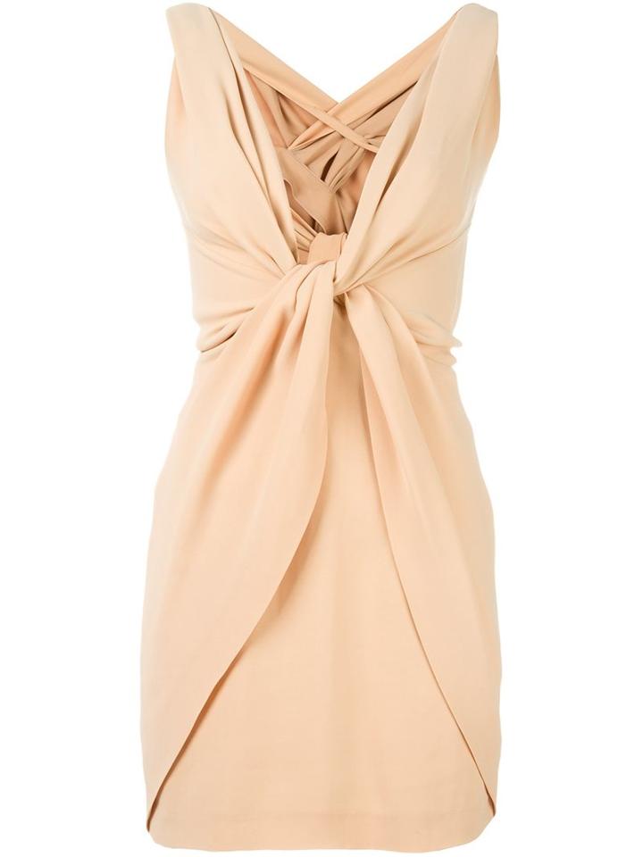Dsquared2 V-neck Wrap Dress, Women's, Size: 40, Nude/neutrals, Viscose/spandex/elastane/silk