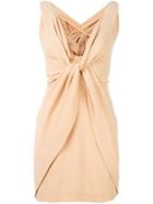 Dsquared2 V-neck Wrap Dress, Women's, Size: 40, Nude/neutrals, Viscose/spandex/elastane/silk