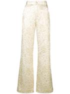 Palomo Spain High Rise Flared Trousers - Nude & Neutrals