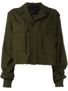 Haider Ackermann 'proud' Cropped Jacket, Women's, Size: Xs, Green, Cotton/virgin Wool