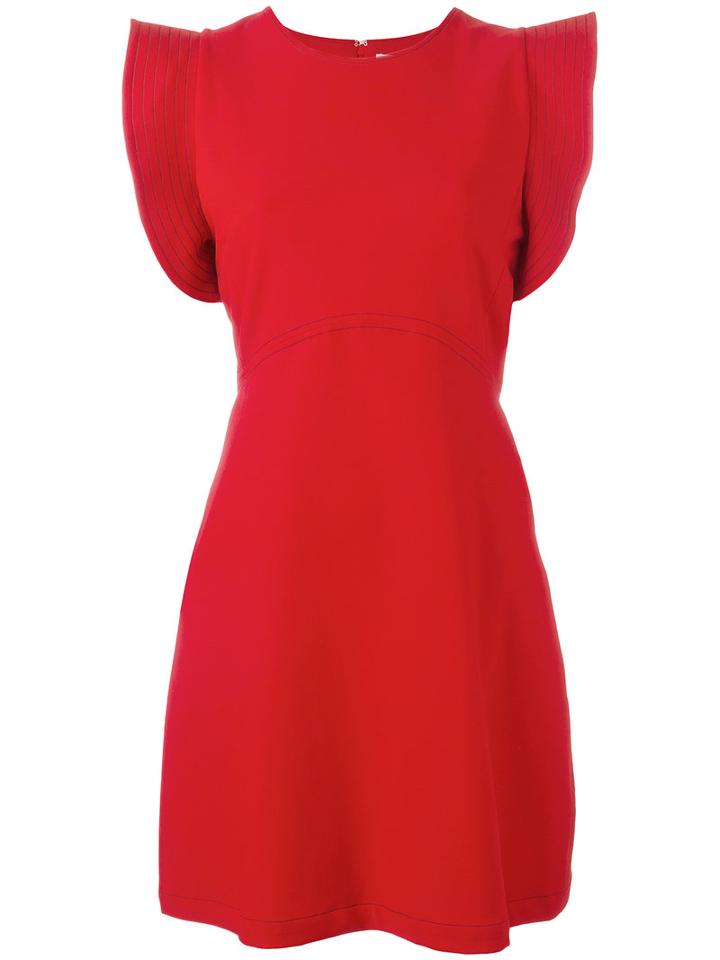 Opening Ceremony Ruffled Sleeve Dress, Women's, Size: 6, Red, Nylon/cotton/spandex/elastane/polyurethane