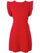 Opening Ceremony Ruffled Sleeve Dress, Women's, Size: 6, Red, Nylon/cotton/spandex/elastane/polyurethane