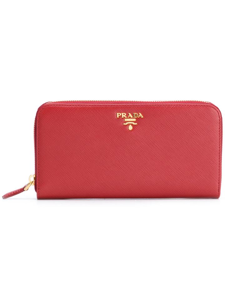Prada Logo Wallet - Red