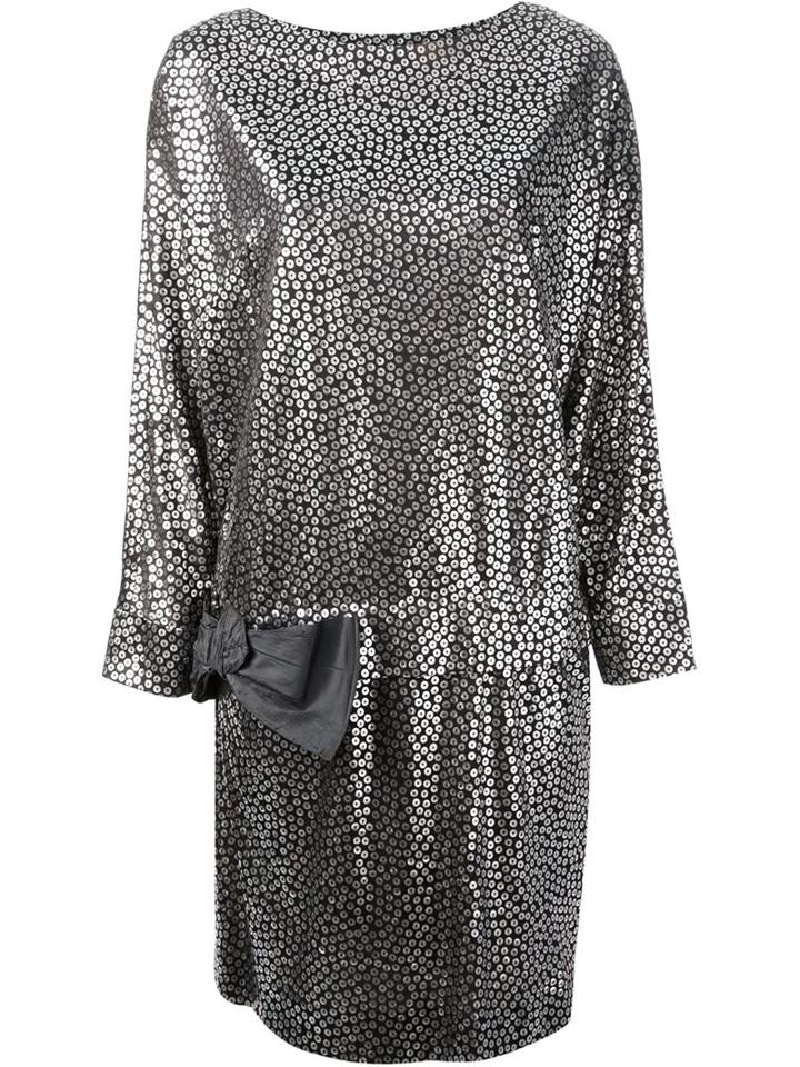 Lanvin Vintage Metallic Print Dress