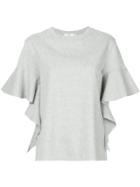 Goen.j Cascade Ruffle Jersey T-shirt - Grey