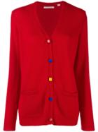 Chinti & Parker Contrast Elbow-patch Cardigan - Red