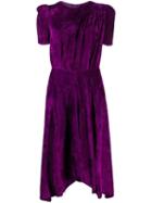 Isabel Marant Fanao Ruched Velvet Dress - Purple