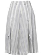 Anrealage Reflective Striped A-line Skirt, Women's, Size: 38, Grey, Cotton/nylon/polyester/rayon