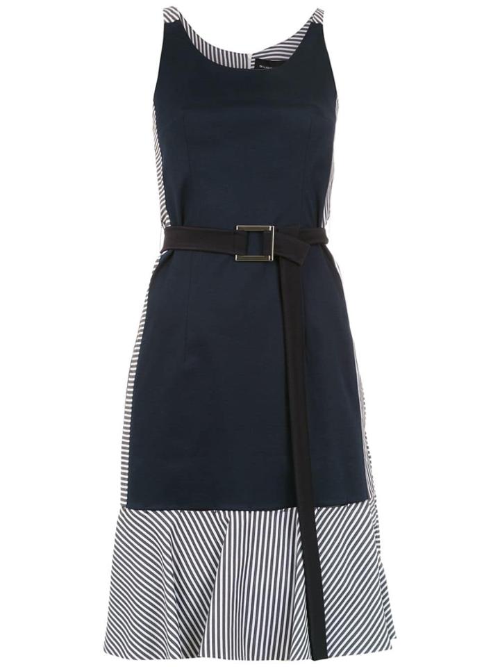 Gloria Coelho Belted Panelled Dress - Blue