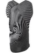 Issey Miyake Pleated Spiral Tank, Women's, Size: 2, Black, Polyester/polyurethane/triacetate