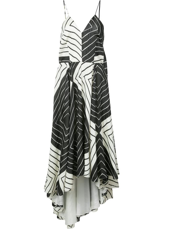 Christian Siriano - Geometric Print Cami Dress - Women - Silk - 2, Women's, Black, Silk