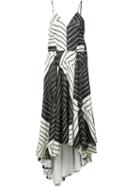 Christian Siriano - Geometric Print Cami Dress - Women - Silk - 2, Women's, Black, Silk